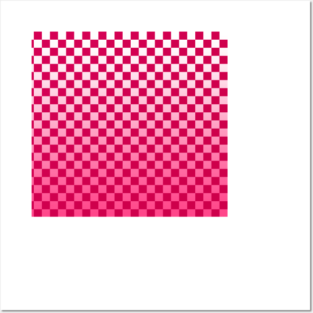 Pink Checkered Ombre Texture Wall Art by saradaboru